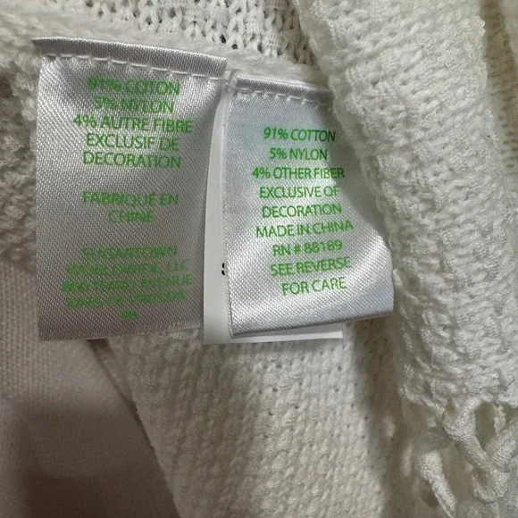 Lilly Pulitzer Tatum Fringe Cardigan Sweater White Open XL - Picture 8 of 10